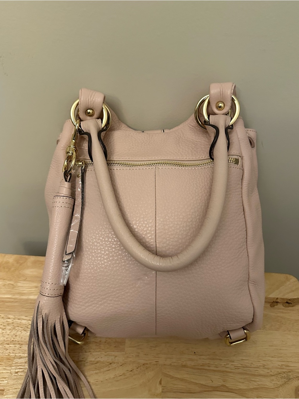 G.I.L.I. Blush Pink Leather Hobo with Gold Hardware - Picture 8 of 16